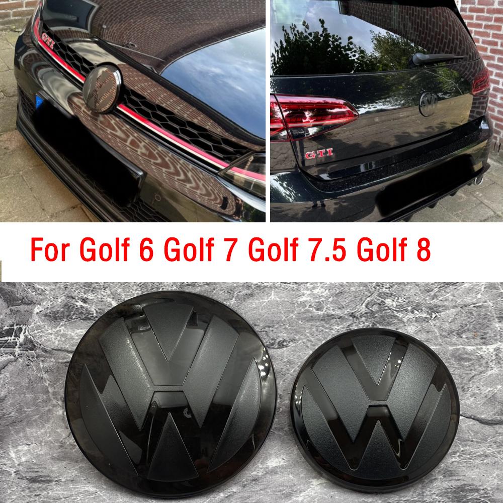 2 шт. Передний и задний значок для VW Golf 6/Golf 7/Golf 7.5/Golf 8 Не влияет на ACC Модифицированная черная наклейка-крышка на зеркало с логотипом Lm2