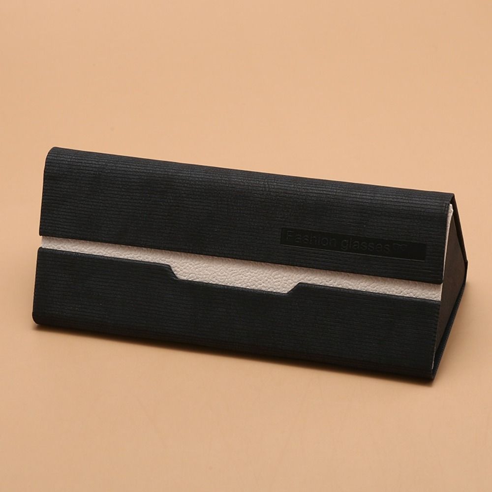 PU Leather Triangle Sunglasses Box Automatic Closing Sunglasses Protective Cover Female