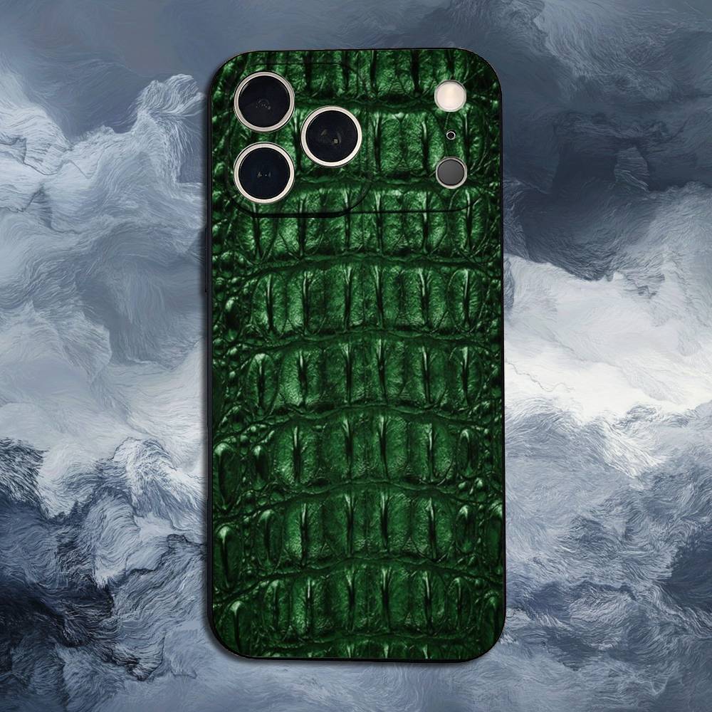 Snakeskin pattern For iPhone 8,7,11,12,15,14,13,16,17,Plus,Pro Max,XS,X,XR,SE,Mini,Soft Silicone Black Case