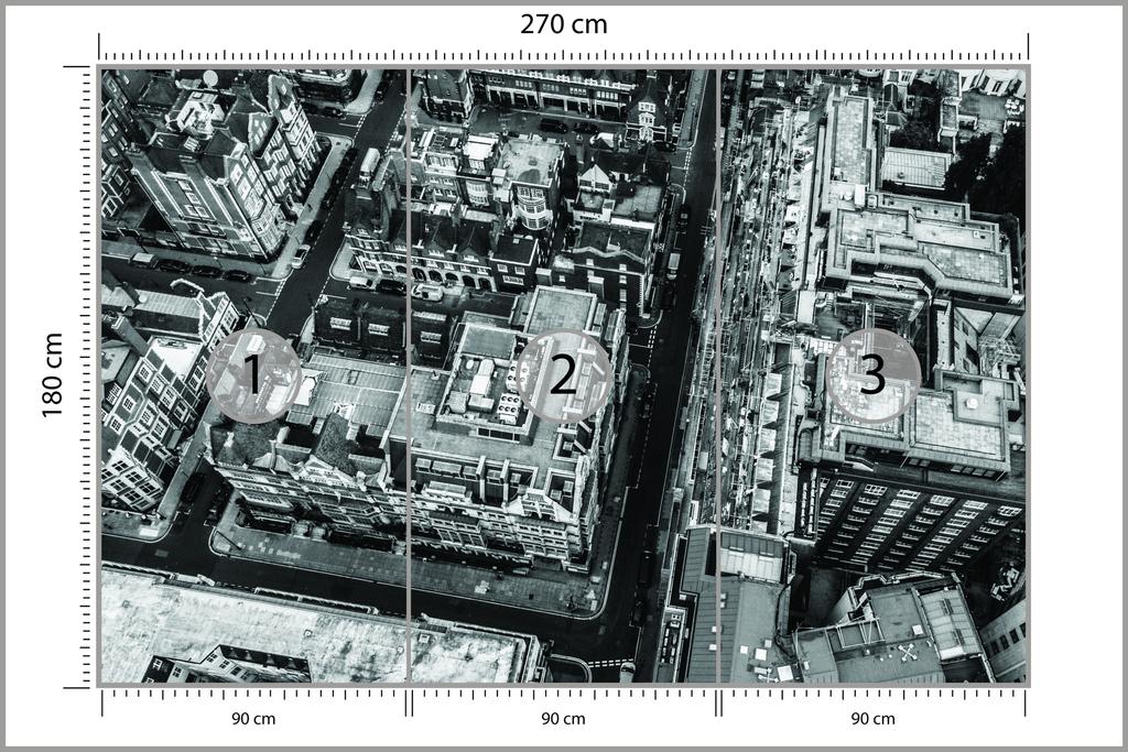 Photomural London Black And White Structural Vinyl 270x180