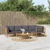 VidaXL Garden Lounge Set 6 Pcs with Dark Grey Cushions Bamboo 3155233