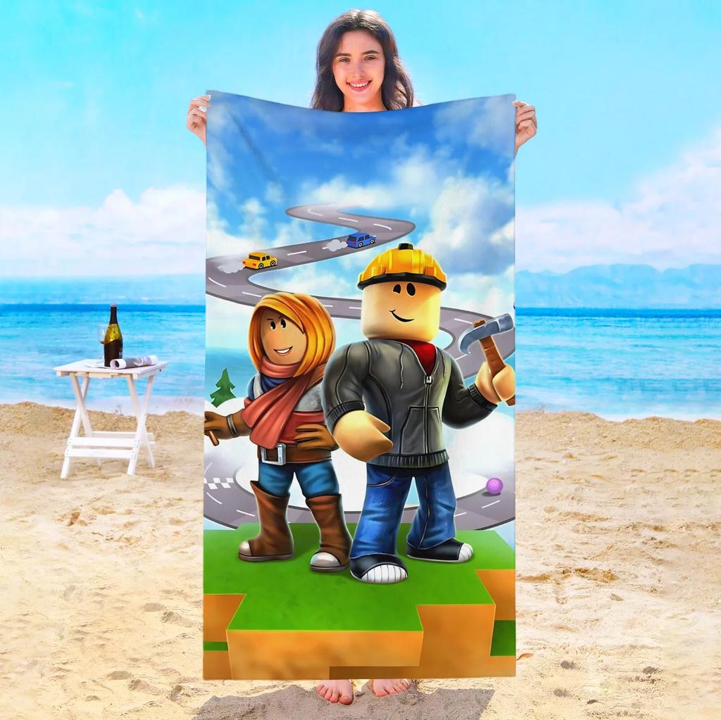 Пляжное полотенце Roblox Полотенца для путешествий и отелей Ванная комната Бассейн Плайя Детский спа Для дома Сауна Ванна Микрофибра Быстросохнущее Спортзал