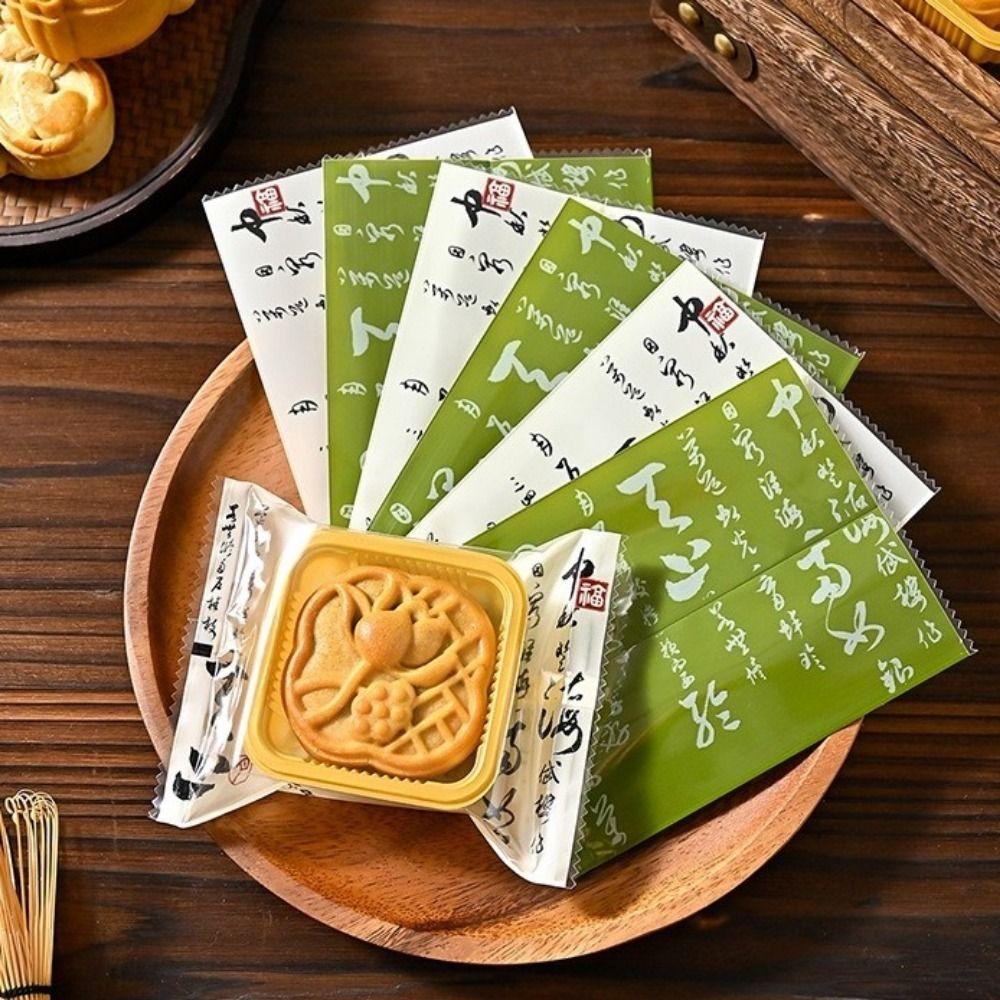 100PCS Transparent Mooncake Bags Chinese Style Machine Seal Bags Food Storage Bags  Egg Yolk Crisp