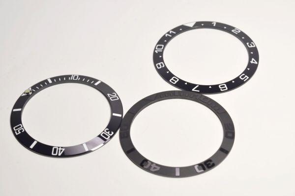 SEIKO Aftermarket SNZF Безель Черный x GMT Утопленный для Морского Ежа SNZF15 SNZF17 [ Деталь] Вставка, Наклон, Керамика, Белый, 12ч, Гравировка