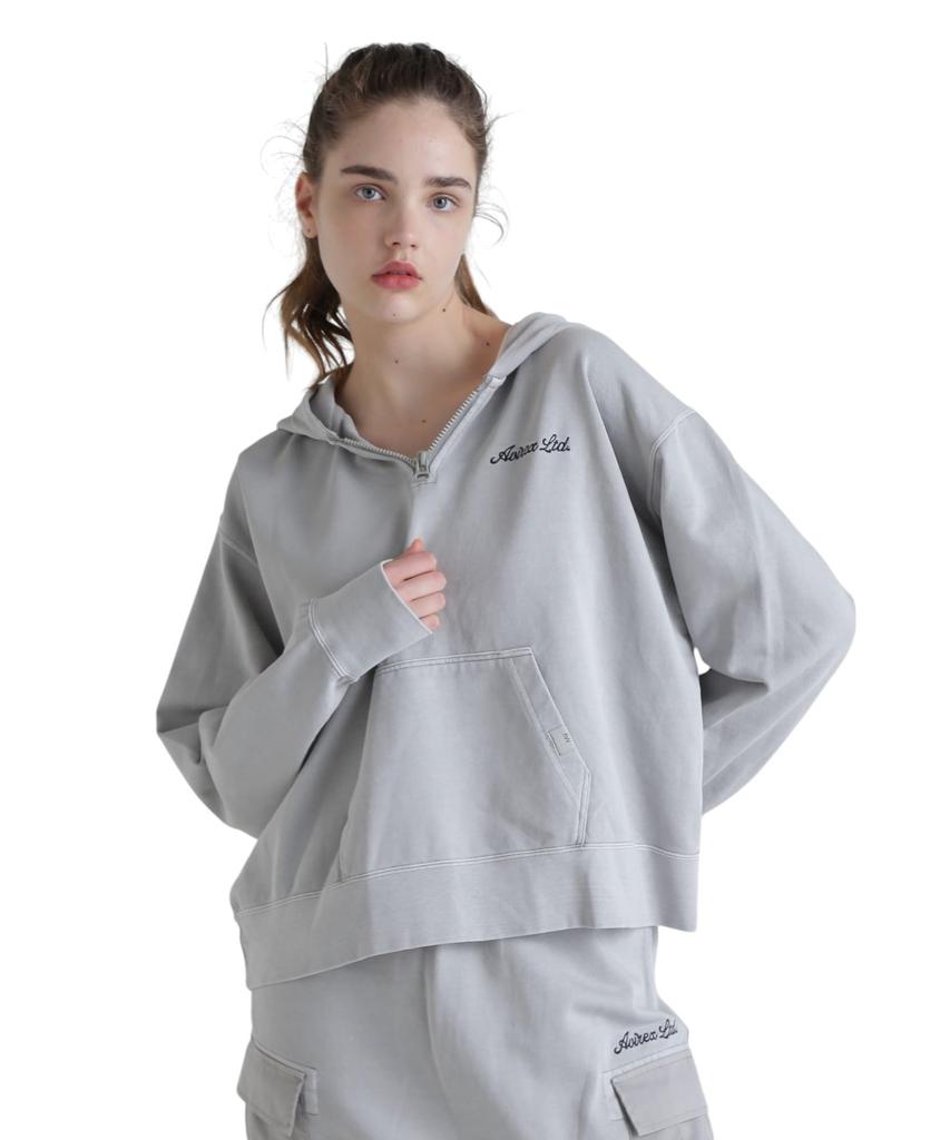 AVIREX FADE WASH CADET PATCH H Z HOOD PARKER light gray