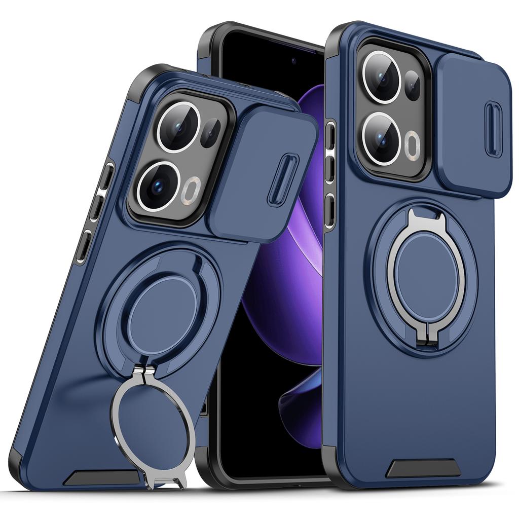 Чехол для Oppo Reno13 Чехол OPPO Reno 13 Чехол Oppo Reno13 Pro Магнитное кольцо Бронированный Сдвижная крышка для объектива камеры Крышка для беспроводной зарядки Magsafe