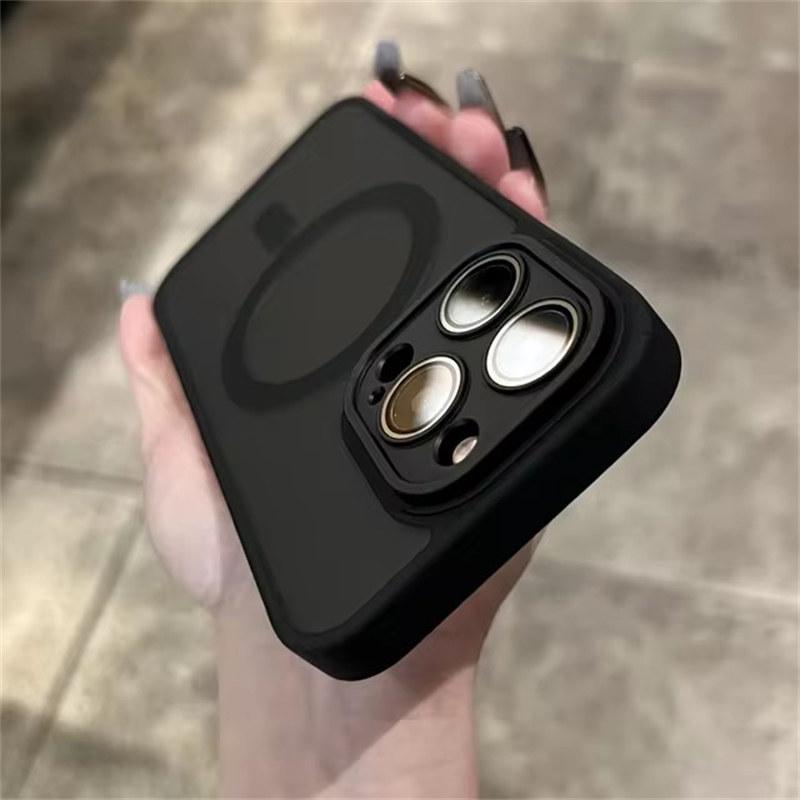 Матовый чехол Magsafe Magnetic Case для iPhone 16 15 Pro Max 14 13 12 11 матовый полупрозрачный беспроводной зарядный противоударный бампер