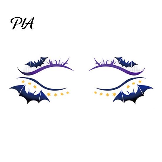 Water Transfer Face Decals Halloween Temporary Tattoos for Women, Waterproof Pumpkin Spiderweb Eye Art Stickers Masquerade Carnival Cosplay