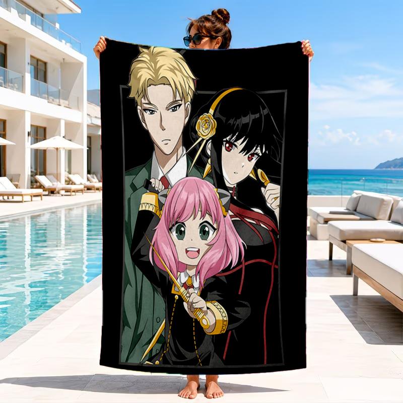 Cute anime spy Famliy Beach Towel, Microfiber Beach Towel, Perfect For Pool, Beach, Travel, Home Decor Beach Party Fan gifts