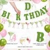 Martini Bow Birthday Party Decorations, Green Pink Glitter Happy Birthday Banner Garland Cake Topper Balloons for Girls Women Trendy Martini Bar