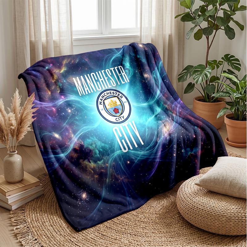 Manchester City Theme blanket Soft Flannel Blanket Plush Throw Blanket Cozy Sofa Bed Blanket for Home Decor