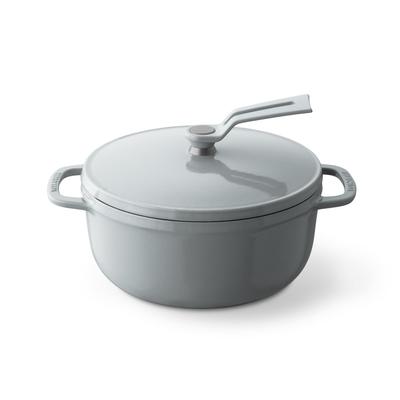 Литая эмалированная кастрюля 18 см Oyster Grey безводная кулинарная безводная выпечка специальная книга рецептов в комплекте кастрюля для духовки 2 отдельно стоящие крышки OP2R18S-GY
