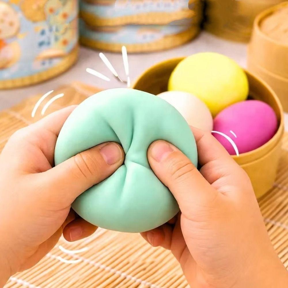 With Steamer Mini Dumplings Squishy Food Shape Fidget Sensory Toy Squishy Crystal Bun Kids Toy