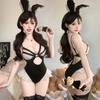 Cute rabbit open crotch onesie take-off suit sex underwear cute lace sexy naked buttocks