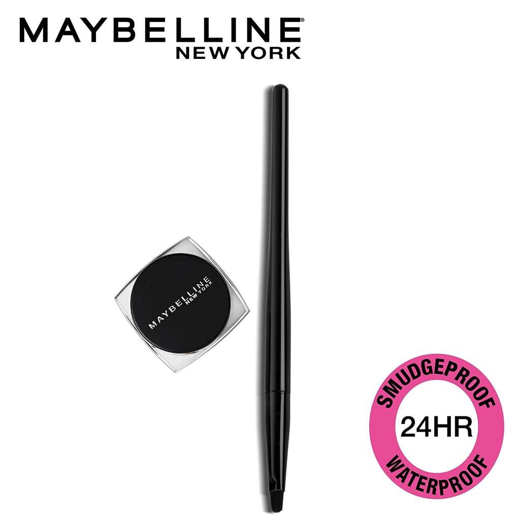 MAYBELLINE NEW YORK Гелевая подводка для глаз Lasting Drama, самый черный цвет, глянцевый финиш, 2,5 г