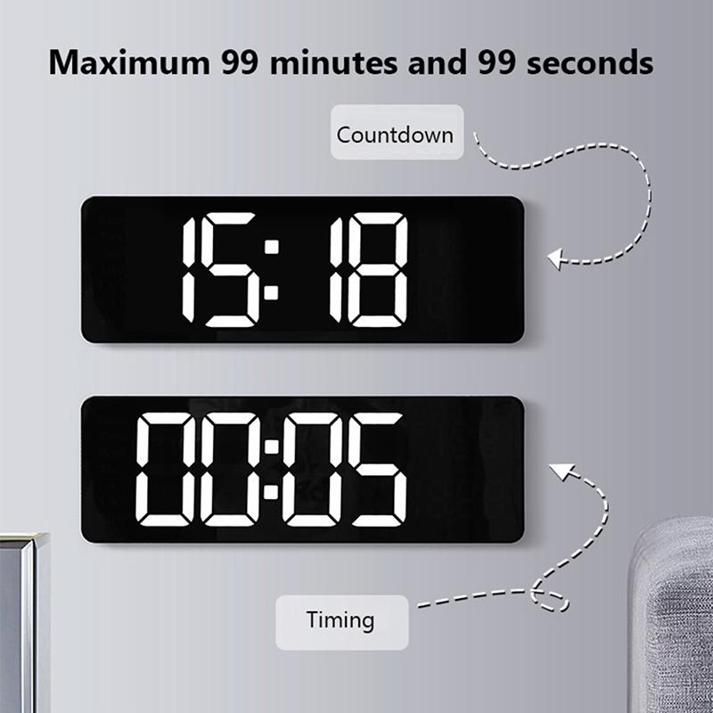 Светодиодные цифровые настенные часы с электронным пультом дистанционного управления, температурой и датой, настенные