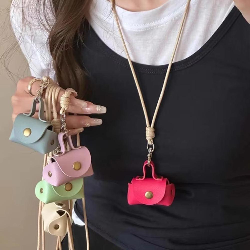 Кожаный подвесной кошелек для монет на шею, ожерелье-подвеска, женское ожерелье, новая длинная цепочка для свитера, женская