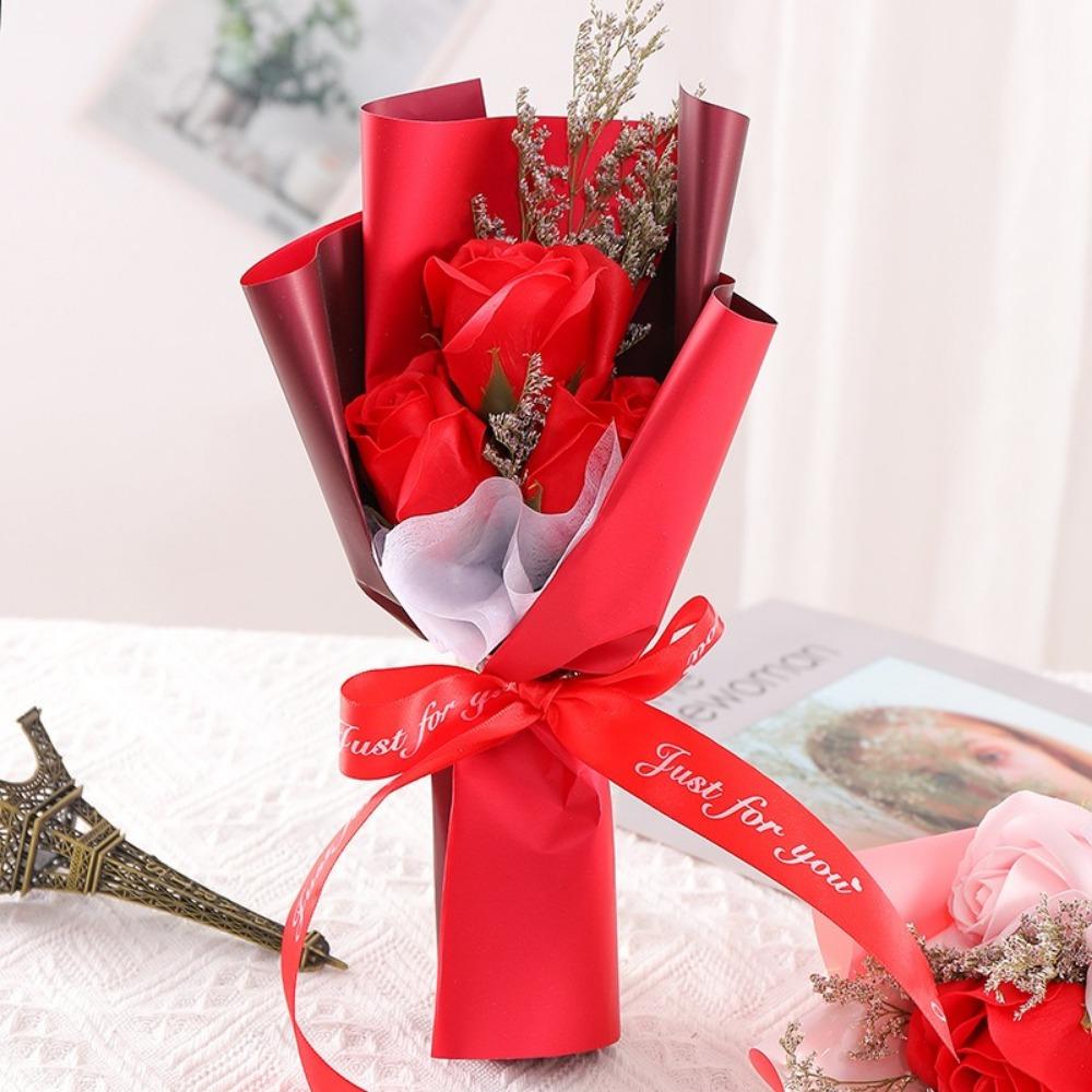 Artificial Rose Soap Flower 3 Heads Rose Soap Bouquet New Soap Flower  Wedding Home Decor