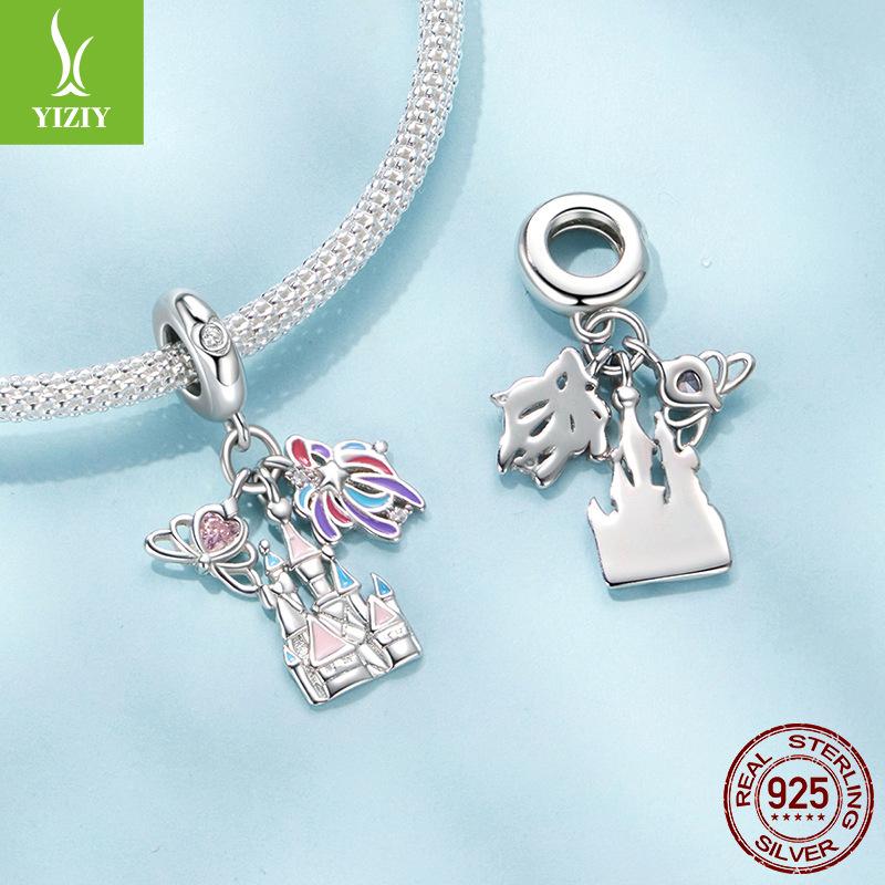Gorgeous Fireworks Castle Diy Pendant Accessories, Dream Romance S925 Sterling Silver Bracelet Beaded