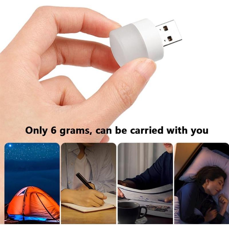 Мини USB Ночник, Теплый Белый Защита Глаз, USB Разъем для Компьютера/Мобильного Питания, Перезаряжаемая Светодиодная Лампа для Чтения