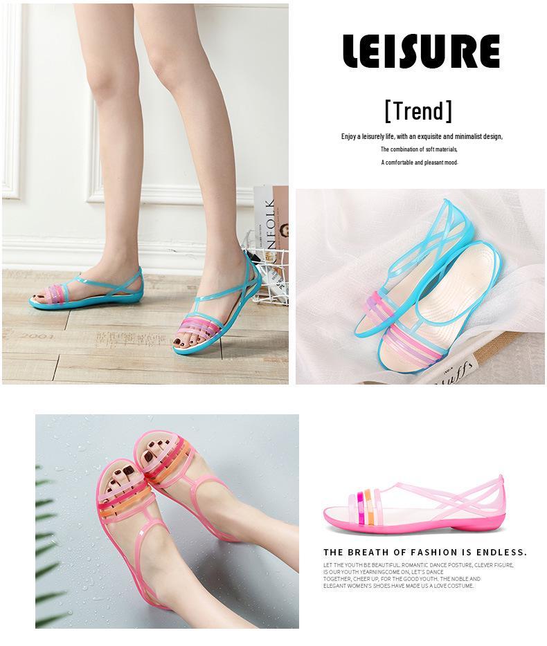 Красочные нескользящие желейные сандалии: Женские сабо с мягкой подошвой, пляжная обувь