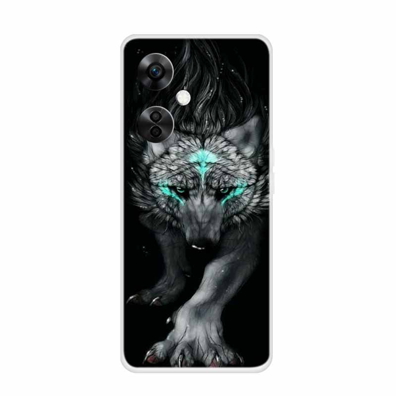 For OnePlus Nord CE 3 Lite 5G Cases Wolf Clear Soft TPU Silicone Phone Cover For One Plus Nord CE 3 5G Case Transparent Etui