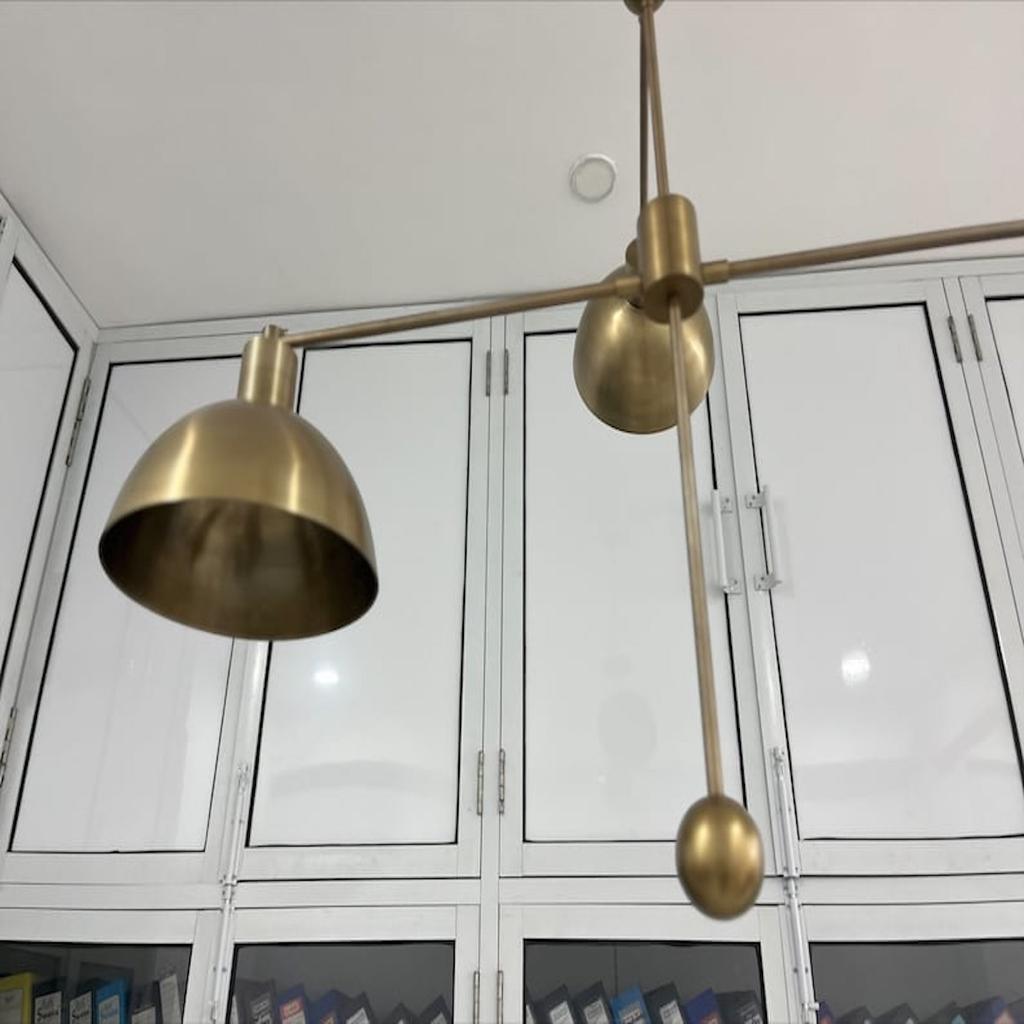 Люстра на 4 лампы, современный светильник из необработанной латуни, люстра в стиле середины века Stilnova, линейный светильник