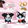 Animal Micro Building Blocks Sets Ocelot Ragdoll Cat Dog 3D Model Husky Collie Mini Figure Brick Toys Schnauzer For Kids Gift
