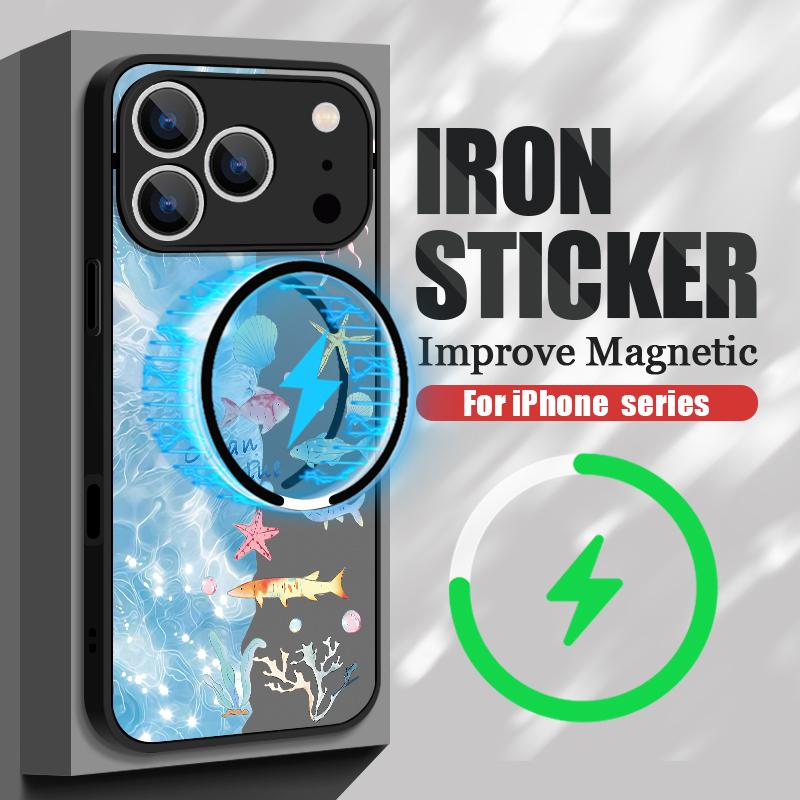 Чехол с рисунком ракушек и морского побережья для iPhone 17 Pro Max Чехол iPhone 16 Pro Max 15 14 13 16E 17E Магнитный Для Magsafe Гибридный Матовый Чехол