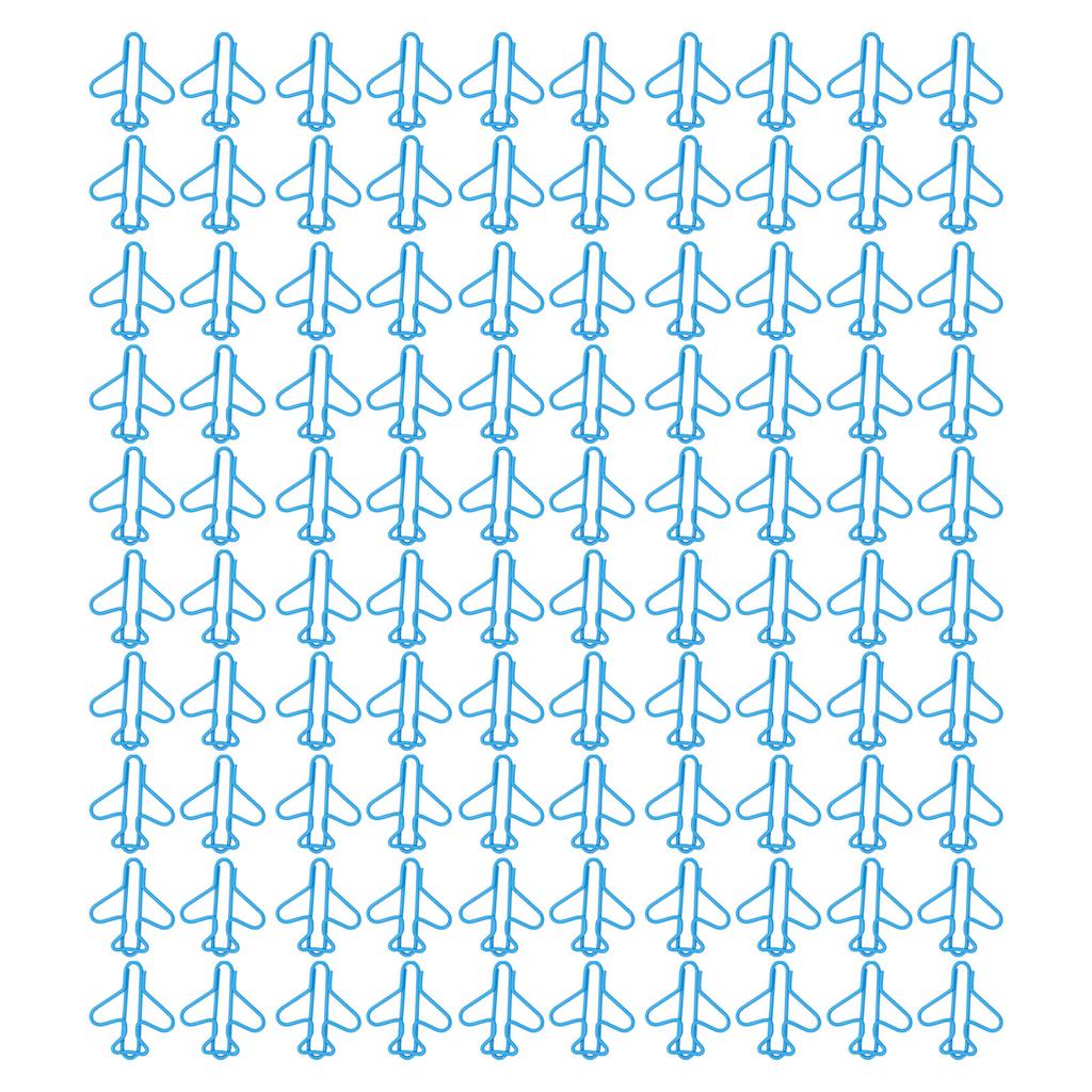 100Pcs Cute Paper Clips Plane Shape Design Covered Wire Bright Color Fancy Paperclips for Scrapbook