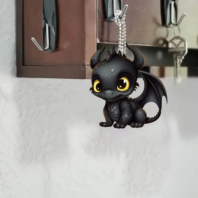 Очаровательное акриловое подвесное украшение в виде черного дракона для украшения салона автомобиля