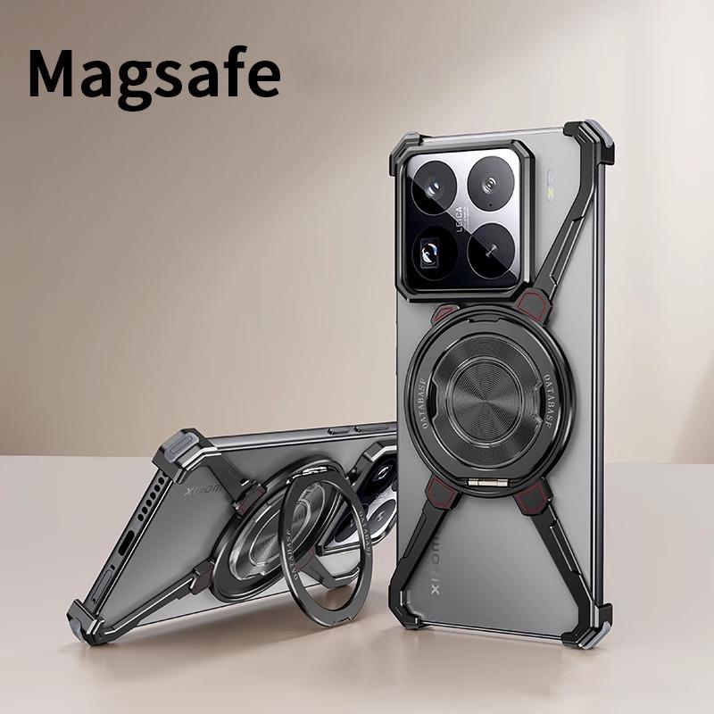 Magic Claw Phone Case for Xiaomi 15/15Pro Metal Frameless Bumper Magnetic 360°Rotation Stand for Magsafe Shockproof Cover