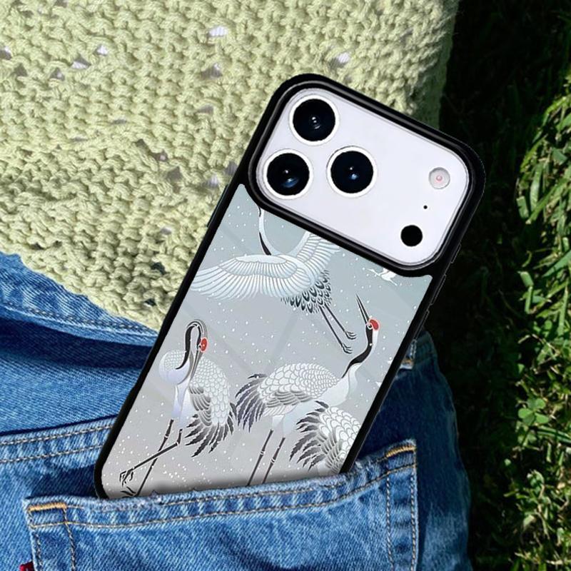 Чехол для телефона с изображением Красноголового журавля для iPhone 17 AIR 16 Pro Max 15 14 Pro 11 12 13 Ударопрочный силиконовый чехол