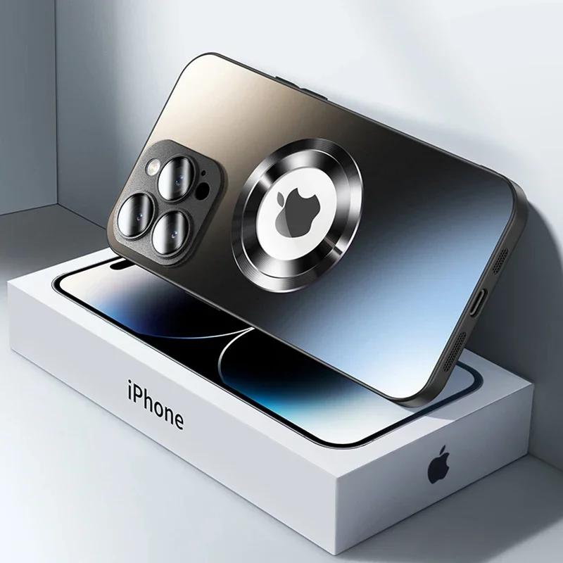 Роскошный магнитный чехол For Magsafe для iPhone 17 16 15 Pro Max 14 13 12 11 Защита камеры Ударопрочный чехол для беспроводной зарядки