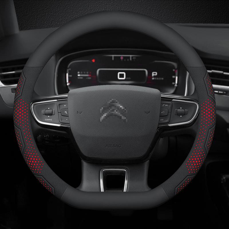 For Citroen C1 C2 C3 C4 C5 C6 VTS Xsara C-Crosser Berlingo Jumpy Carbon fiber Suede Car Steering Wheel Cover Auto Accessories