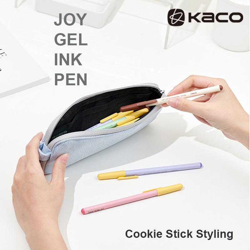 Гелевая ручка KACO JOY 0,5 мм Черная Веселая С колпачком В стиле печенья Матовый корпус Ручки для ежедневной записи 1600 м Большая емкость Школьные принадлежности
