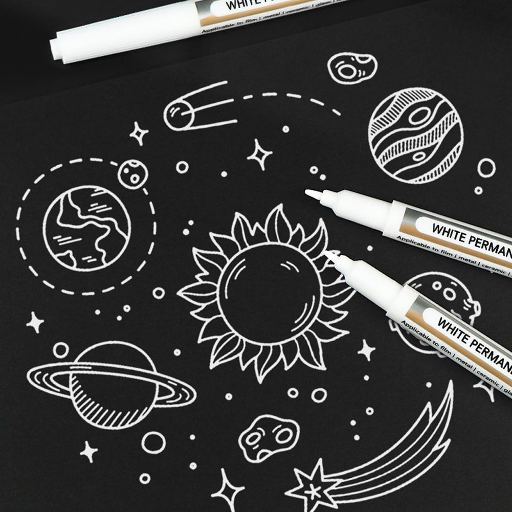 Белые, черные, красные маркеры 1,0 мм, масляная водостойкая ручка для краски для шерсти, холста, шин, стекла, камня, металла, маркеры для рисования граффити, канцелярские принадлежности