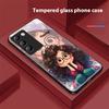 Девушка с кудрявыми волосами Для Y72 33S 11 03 36 96 Lite 35 16 Iqoo 12 V40 SE 5G 29 40 21 30 X80 Pro Vivo Закаленное Стекло Чехол для Телефона Черный