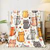 Cute Cartoon Cats Pattern Blanket print blanket soft and cozy perfect for the living room bed sofa or a nap,gift
