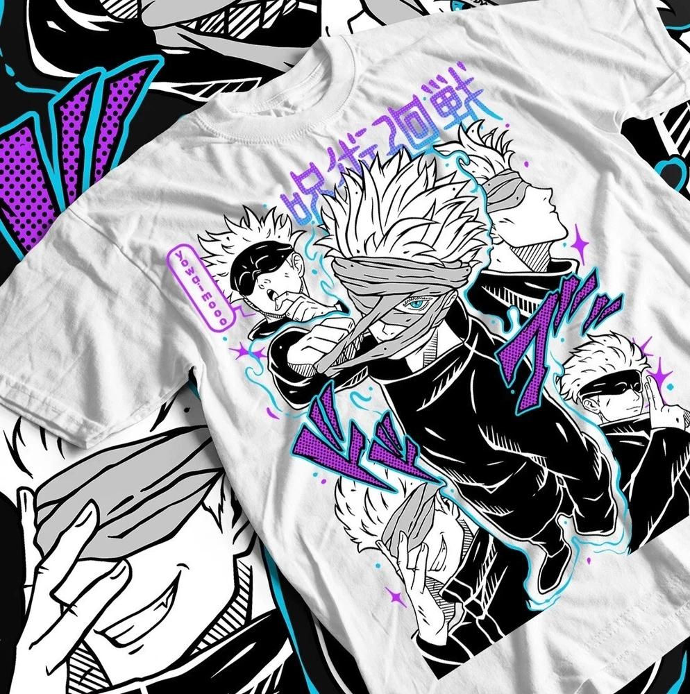 Gojo Satoru TShirt Jujutsu Kaisen Mahito Anime Tee Shirt White