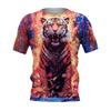 Футболка мужская свободного покроя с принтом тигра 3D, летняя повседневная мужская футболка с рисунком животных, модная одежда с круглым вырезом, принты, футболка