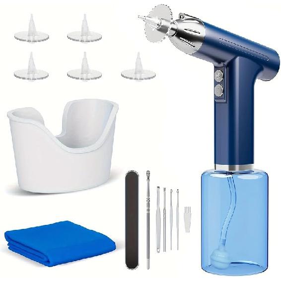 Ear Wax Removal Kit, Electric Ear Cleaner with Ear Irrigation System, Safe and Effective Ear Wax Removal Tool with LED Light & 3 Water Pressure