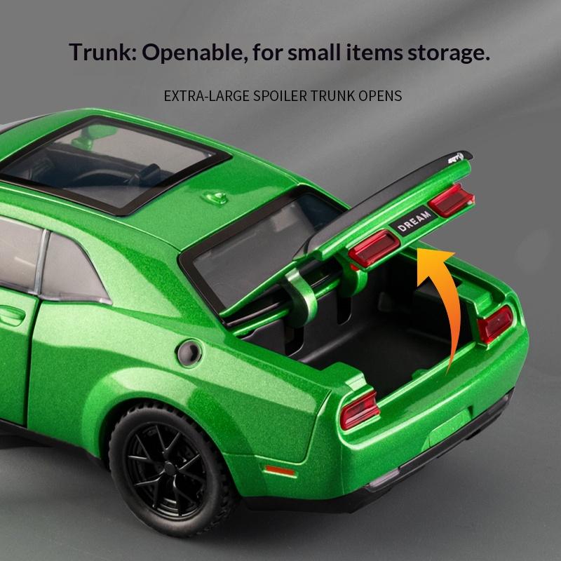 1/32 Модель автомобиля Dodge Challenger SRT Литая модель из сплава Симуляция Hellcat Мускул Спортивный автомобиль Модель Машинка для мальчика Праздничный подарок на день рождения