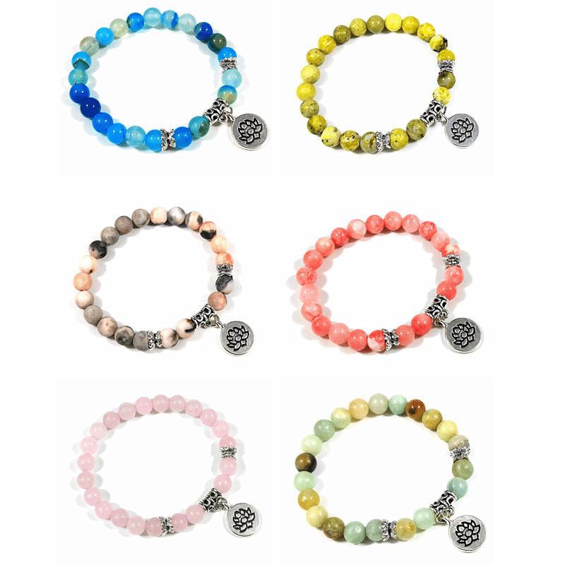 Модный браслет из розового кварца, хрустальные бусины, браслеты, эластичные подвески из натурального камня, браслеты, исцеляющие женские украшения, подарок Рейки