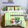 Minecraft Zombie Pattern Bedding Quilt Set  Home Decoration  Gift (1 * duvet cover + 2 * pillowcase  without core)