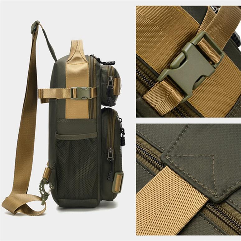 Multifunctional Waterproof Bag Men's Multi-layer Chest Bag Outdoor Leisure Single Shoulder Crossbody Bag