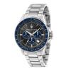 Кварцевый Синий Темно-серый Нержавеющая сталь 100 м Водонепроницаемый Японский R8873640018 Оригинальные мужские часы, 44 мм, Циферблат, Сталь, Хронограф, Люминесцентные, Водонепроницаемость,