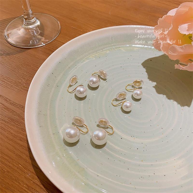 Жемчужные серьги-клипсы, модные, без отверстий для ушей, простые серьги-каффы, поддельные пирсинги, модные украшения, милые серьги для женщин