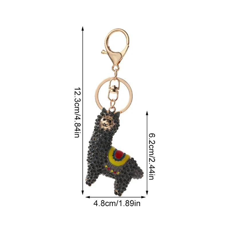 1Pcs Cute Animal Bag Pendant Alpaca Llama Keychain Lobster Clasp Gift For Women Girls Backpack Accessories