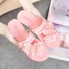Женские сандалии модные желе кристалл однорядные тянущиеся пляжные женские туфли цветок